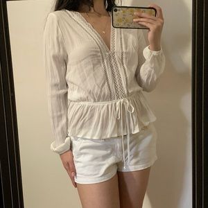 Forever 21 white boho top size small